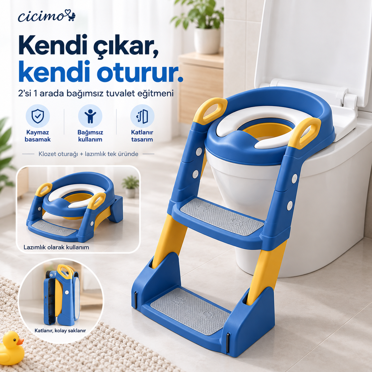 MinikAdım™ 2’si 1 Arada Bağımsız Tuvalet Eğitmeni